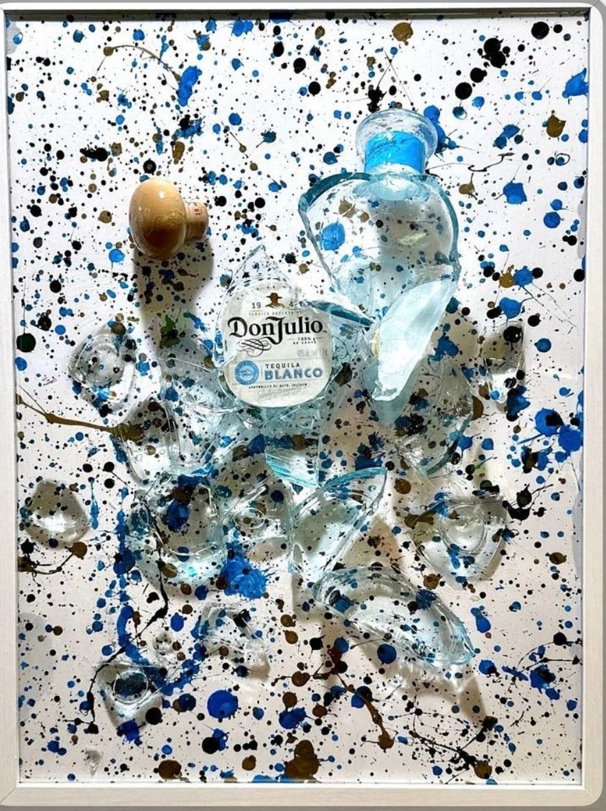 Lime Edge mixed media canvas artwork